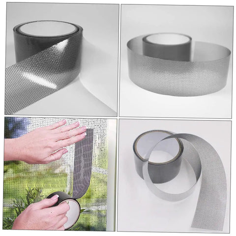 Two Roll Pack Window Screen Repair Tape With Strong Adhesive Self Adhering Patch Kit Breathable Mesh For Quick Fixes On Screen Doors Tents And RVs Easy To Cut Durable Patch