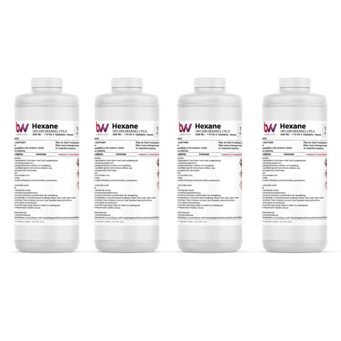 99 Percent High Purity Lab Grade Hexane Solvent For Precision Cleaning And Extraction, 1 gallon bottle label