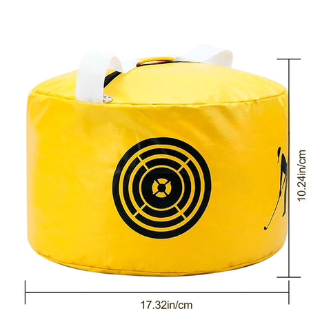 Yellow Golf Impact Bag for Swing Training, Durable Waterproof Hitting Bag with target design, 17.32in x 10.24in