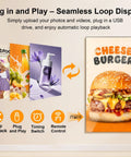 32 Inch Wall Mount Digital Signage Display With Straight Up Sharp 2K Feed And A Slim Frameless Body showcasing seamless loop playback functionality.