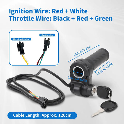 Full Twist Ebike Throttle Grip With 2 Keys Universal 3 Pin Speed Controller For Q20 Electric Bike And Scooter Plug And Play Easy Install Smooth Acceleration