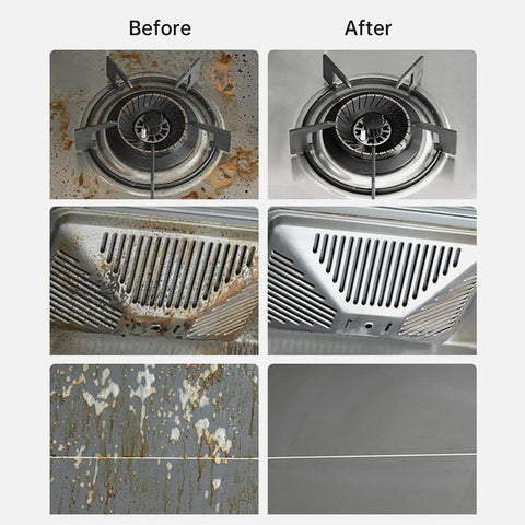 Before and after cleaning range hood with Beast 1800W High Pressure Handheld Steam Cleaner With 100C Steam Temperature, Tankless Design