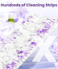 12 Pack Disposable Power Mop Refills For Swiffer Power Mop, Quick And Easy Floor Cleaning Pads, Compatible With Swiffer Power Mop Wood, Superior Absorbency For Hardwood And Tile, Mess Free Cleanup On The Go close-up of purple pad strips
