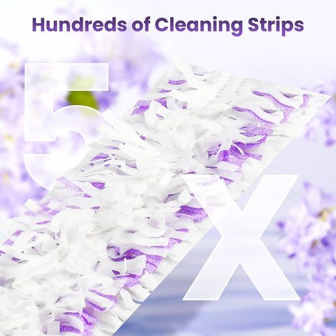 12 Pack Disposable Power Mop Refills For Swiffer Power Mop, Quick And Easy Floor Cleaning Pads, Compatible With Swiffer Power Mop Wood, Superior Absorbency For Hardwood And Tile, Mess Free Cleanup On The Go close-up of purple pad strips