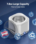 Ultrasonic Retainer Cleaner 48KHz High Frequency Cleaning Machine For Dentures, Mouthguards, Braces, Toothbrushes With 7.8 Oz Pod