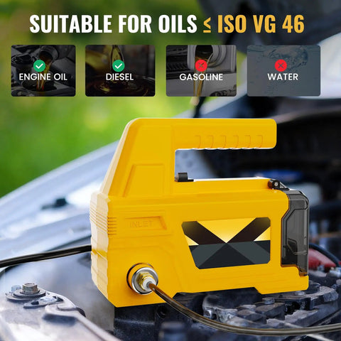 Oil Change Pump Extractor For 20V Max Batteries Cordless Transfer Pump 120W 300GPH on car engine