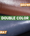 8x8 Feet Heavy Duty Tarp 18 Mil UV Resistant Weatherproof Poly Tarp with Brown and Gray color options