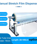 Manual Stretch Film Winding Machine With Sliding Cutter For Easy Packaging Durable Film Dispenser accepts 76mm tubes