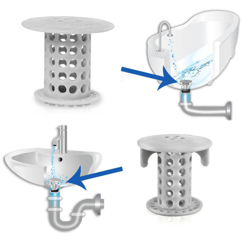 Hair Catcher Drain Protectors Bundle For Bathtubs And Sinks Keeps Drains Flowing Smoothly Clog Free No Mess Easy To Use
