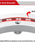 Heavy Duty Aluminum Lazy Turntable for Dining Tables showing inner muffler and ball bearing with height difference detail.