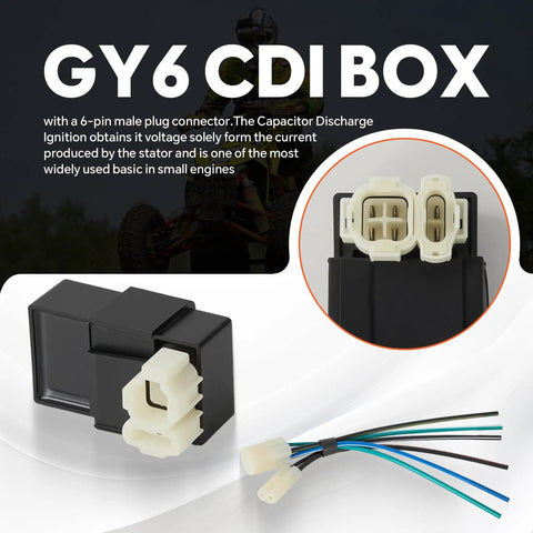 GY6 6 Pin AC CDI Box With Plug Connector Direct Replacement For 50cc 125cc 150cc Scooters Mopeds ATVs