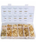 Grab A Solid Assorted Kit Of 750 Insulated Male And Female Wire Connectors Featuring 2 Point 8 Millimeter 4 Point 8 Millimeter And 6 Point 3 Millimeter Crimp Spade Terminals Perfect For Any Electrical Job Or Auto Repair Gig Needing Reliable Quick; plastic organizer with brass terminals