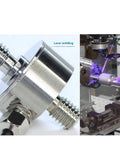Mini Load Cell Double Bolt Force Sensor for Tension and Compression, laser welded and used in industrial automation setup