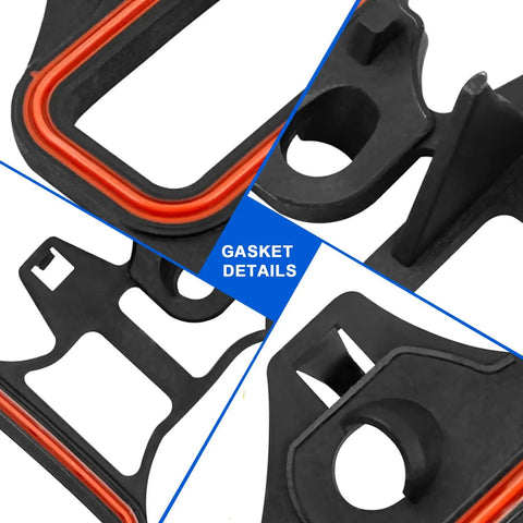 Close-up of Chevy Knock Sensor Kit With Wiring Harness And Intake Manifold Gasket For Silverado Tahoe Avalanche Yukon Sierra Cadillac Hummer Drop In Replacement 12601822 2133521 89060413 gasket details.