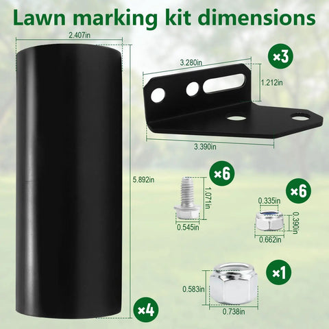 Pro Grade Lawn Striping Kit For 50-60 Inch Zero Turn Mowers That Delivers Crisp Lawn Stripes Replaces 19A70059 Fits Cub Cadet Ultima Series And Similar Models Easy Install Durable Construction - dimensions and components