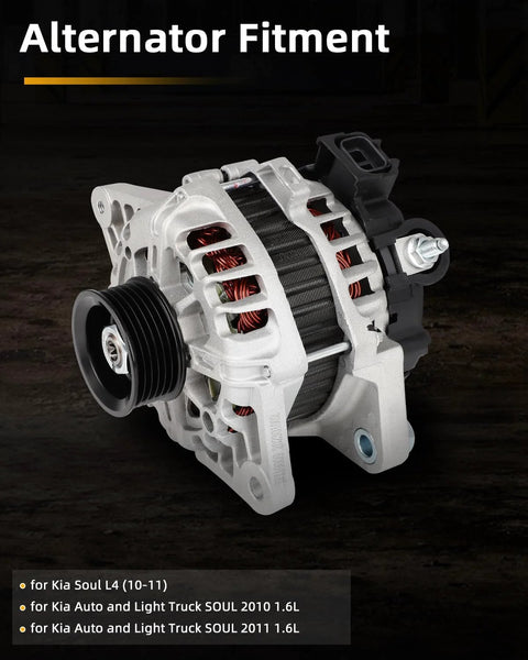 Alternator For Kia Soul L4 2010 2011 1.6L Replacement 11471 Fits 37300-2B101 373002-B400 2608339 2655447 373002B101