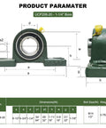 2 Pack UCP206-20 Pillow Block Bearing Set One And A Quarter Inch Mounted Pillow Block Bearings With Solid Cast Iron Base Self Alignment