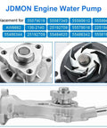 Premium Electric Engine Water Pump With Thermostat No Hassle Bolt On Installation Sweet Swap To Keep The Block From Running Hot For Buick Chevy Encore Trax Cruze Sonic L4 1.4L 2013 2020, showing details of the water pump and its components.