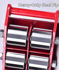 Built Tough Heavy Duty Steel Machinery Roller Mover Offering 360 Degree Swivel Action and Non Slip Grip close-up of rollers.