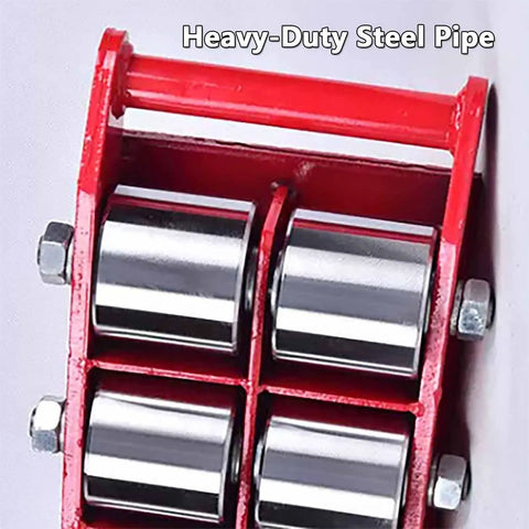 Built Tough Heavy Duty Steel Machinery Roller Mover Offering 360 Degree Swivel Action and Non Slip Grip close-up of rollers.