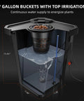 7 Gallon Deep Water Culture DWC Hydroponics Grow System With Triangular Cover Design showing irrigation and air pump setup