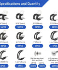 Heavy Duty 232 Piece Cable Clamps Kit With 304 Stainless Steel Rubber Cushioned Insulated P Clamps And Screws, 10 Size Assortment
