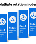 Multiple rotation modes illustration for Foxvee Remote Controlled Motorized Turntable with four rotation options.