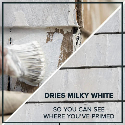 Applying High Build Peel Bonding Primer For Durable Seal, DIY Friendly Flexible Breathable Coat That Won't Crack, 1 Gallon, on wood siding.