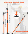 Eight-pack VEVOR cabinet jack poles, orange steel telescoping rods, adjustable 45.7–114.2 in, 154 lb capacity.