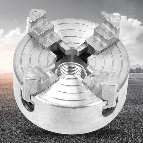 Heavy Duty 4 Jaw Independent Mini Lathe Chuck Forged From Premium Zinc Alloy For Knockout Grip And Steady Operation On Every Precision Project In Your Home Workshop Setup, showcasing four independent jaws.