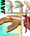 Non Sparking 15 Piece Tool Set With Beryllium Copper Tools In A Handy Toolbox, close-up of slip joint pliers in use.