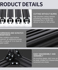Four Pack 600mm T Slot 2020 Aluminum Extrusion Rails Black For DIY Builds, close-up details of anodized finish