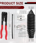 Cut To Fit Silicone Rack And Pinion Boot Kit with pliers, clamps, ties, and adjustable black bellows for cars