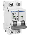 2 Pole DC Solar PV Circuit Breaker Type C Non-Polarized 500V 32A With 4.5kA Breaking Capacity For Solar Panels And Grid Setups DIN Rail Mounting 35mm Gray