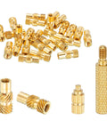 Heat Set Threaded Inserts Kit With Soldering Iron Tip Press Tool M3 x 0.5mm 12x5mm Brass Knurled Embedding Nuts