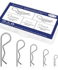 Heavy Duty Cotter Pin Set 50 Pcs Assortment Kit With 5 Sizes R Clips And Spring Fasteners for Trailer Hitch Locking Clamps