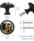 Knockout Style Vintage Cow Crystal Glass Cabinet Knobs And Heavy Duty Drawer Pulls With Stainless Steel Mounting Hardware For Dressers Wardrobes 4 Pack Solid Setup To Freshen Your Kitchen Spot, 1.37" diameter, includes screws.