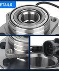 Close-up of wheel hub and bearing assembly for 1999-2007 4WD/AWD rides including Cadillac, Chevrolet, GMC with ABS connector.