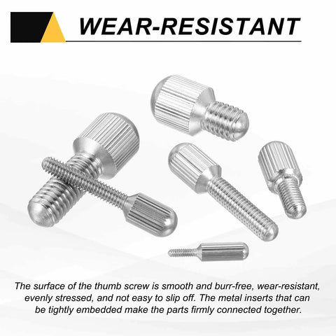 Solid M3 X 10mm Knurled Thumb Screws Pack Of Four Crafted From Tough 304 Stainless Steel Flat Head Quick Adjust Bolts with wear-resistant surfaces.