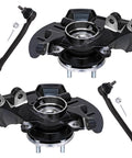 Front Steering Knuckles With Wheel Hub Bearings And Outer Tie Rod Ends Replacement Kit For 2007 2012 Hyundai Elantra With Four Wheel ABS DIY Ready OEM Quality Durable Performance