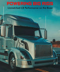 Truck with dual Four Foot Fiberglass CB Radio Antennas, 1000 Watt Rating, VibraSorb Design, Factory Tuned, on highway
