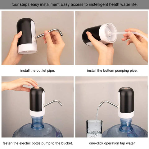 Step-by-step setup of 5 Gallon Rechargeable Water Dispenser With One Button Pump Hands Free Quiet Operation No Noise Portable Hydration Station