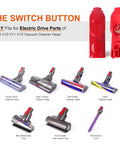 Dyson Pro Grade Wand Extension Tool And Cleaner Head Clip Latch Button Replacement For V7 V8 V10 V11 V15 Vacuum Cleaners, shown with switch button and various cleaner heads