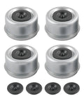 Four Pack 2.46 Inch Trailer Hub Bearing Dust Caps With Extra Rubber Plugs For Most 5200 To 6000 Pound Axles Dexter Axle Cup Grease Covers Heavy Duty Zinc Plated Carbon Steel Durable And Rust Resistant