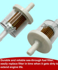 Two Pack One Quarter Inch Inline Fuel Filter Set, 40 Micron Pleated Element For Lawn Mowers, Tractors, And Small Engines