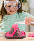 Child using 24 Pack Erupting Volcano Science Kit With Valentines Cards For Kids, Hands-On STEM Projects, educational toy in action