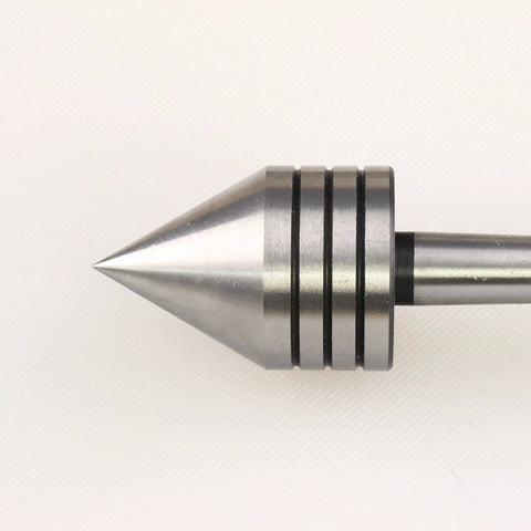 Side view of Amazon Hurricane Turning Tools live tailstock center with 60° point, #1MT, steel body for wood lathe