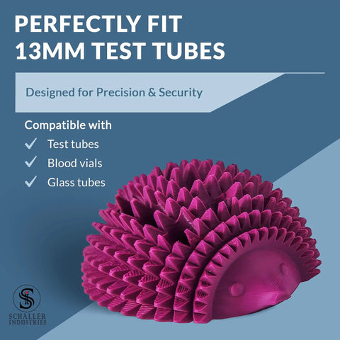 Hedgehog Themed Test Tube Rack For 13mm Tubes Holds 12 Glass Or Plastic Tubes Vial Holder And Phlebotomy Supplies Organizer Built For Lab Life In Vet Clinics And Pediatric Offices Grape Color
