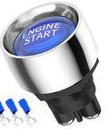 Push To Start Ignition Switch 12V 50A One Button Start No Fuss For Marine Boat RV Car Truck With Blue LED Light