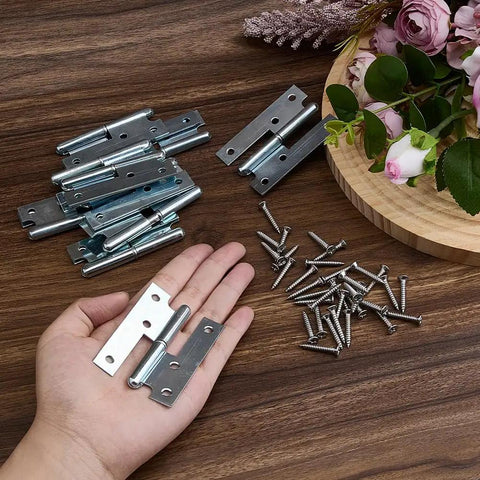 Heavy Duty Iron H Shape Lift Off Door Hinge Set 3x2 Inch Removable Hinges With 60 304 Stainless Steel Screws shown on hand